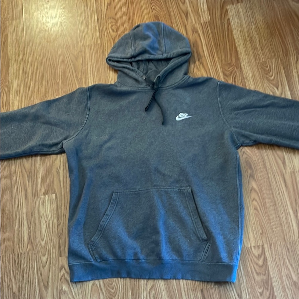 Nike Gray Sweatshirt with Hood and Swoosh